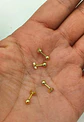 Pack 4 Aros Piercing Oreja Trendy Plata 925 Chapado En Oro - Miniatura 5