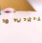 Pack 4 Aros Piercing Oreja Trendy Plata 925 Chapado En Oro - Miniatura 6