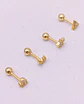 Pack 4 Aros Piercing Oreja Trendy Plata 925 Chapado En Oro - Miniatura 7