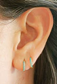 Argollas 6mm modelo Whale Turquesa Plata fina ley S925 Chapada Oro 18k - Miniatura 3