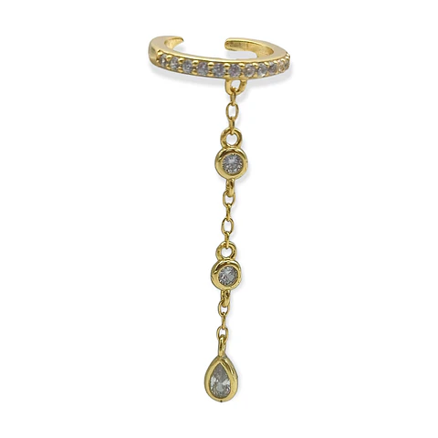 Aro Earcuff Jasmine Plata 925 Chapado En Oro 18k