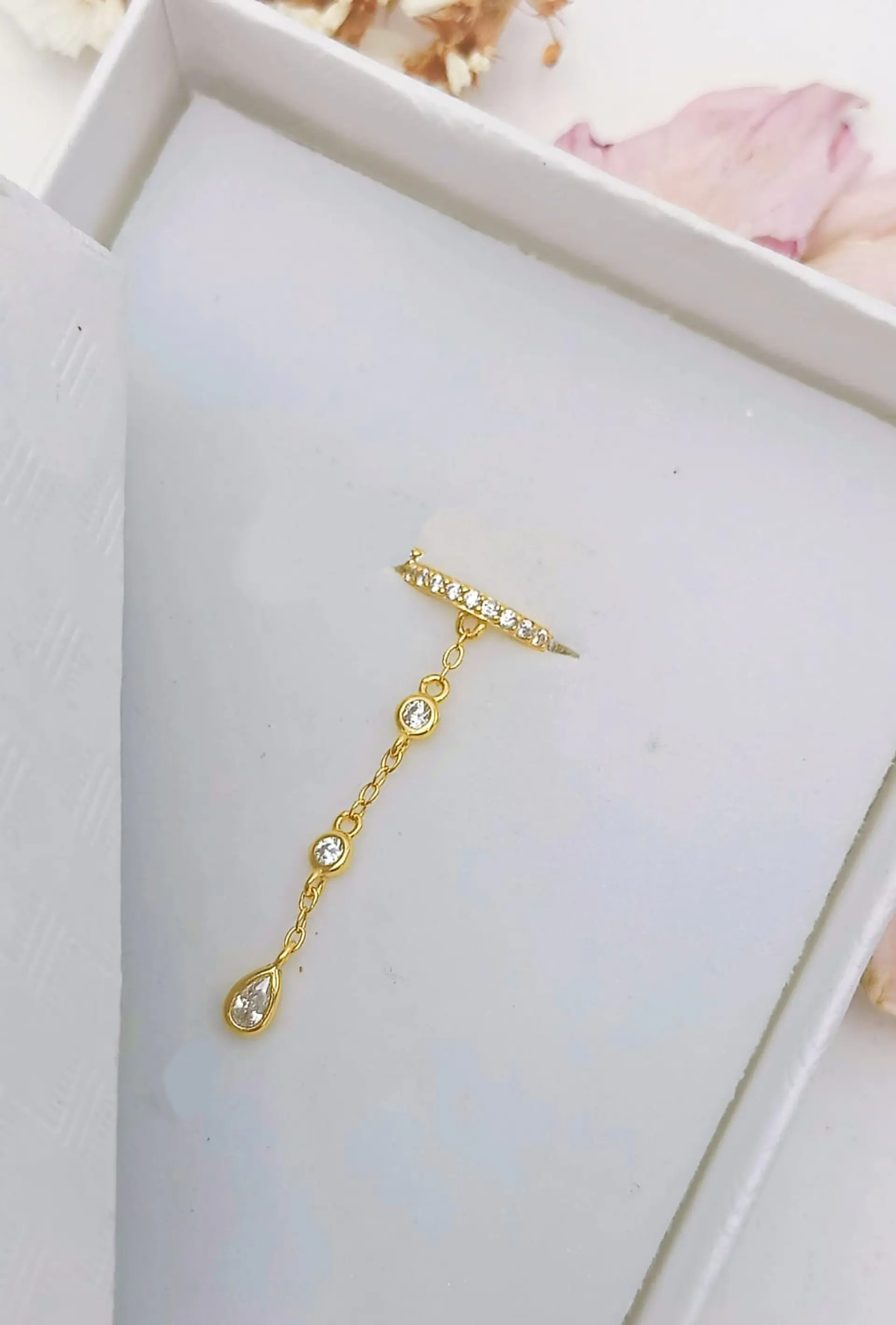 Aro Earcuff Jasmine Plata 925 Chapado En Oro 18k 4