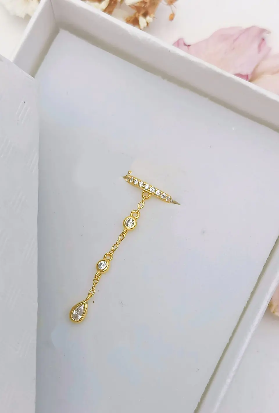 Aro Earcuff Jasmine Plata 925 Chapado En Oro 18k 4