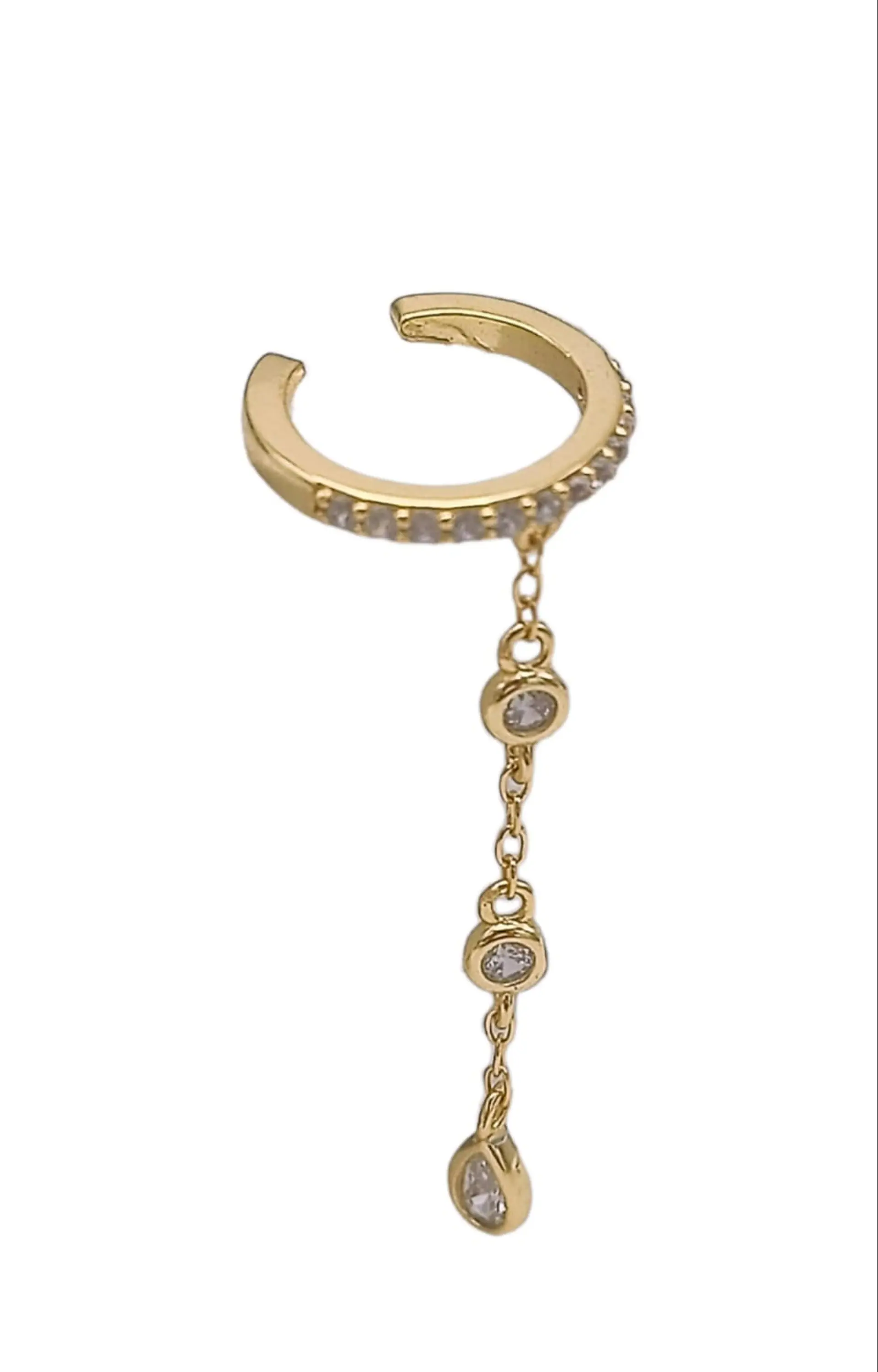 Aro Earcuff Jasmine Plata 925 Chapado En Oro 18k 6