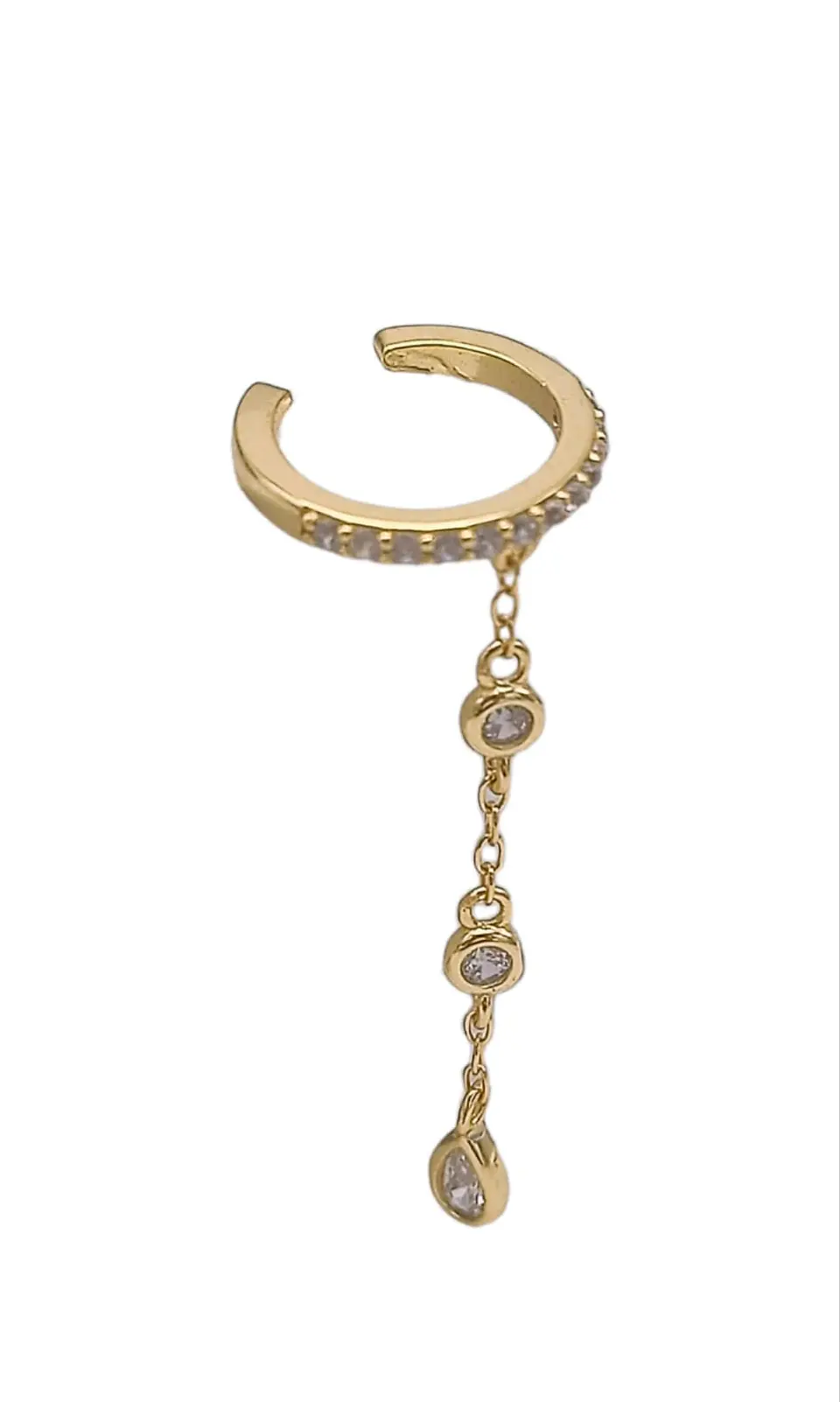 Aro Earcuff Jasmine Plata 925 Chapado En Oro 18k 6