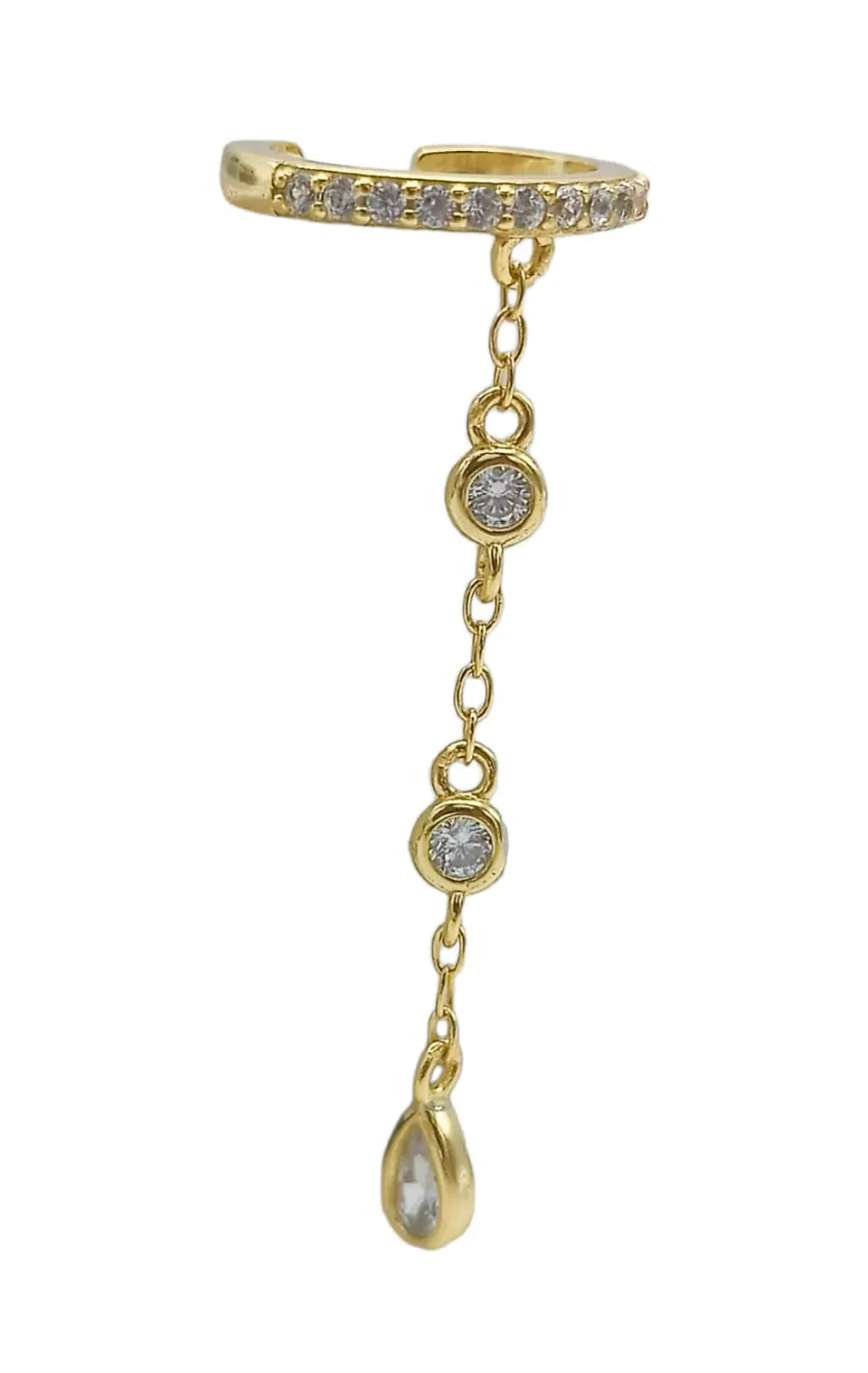 Aro Earcuff Jasmine Plata 925 Chapado En Oro 18k 7