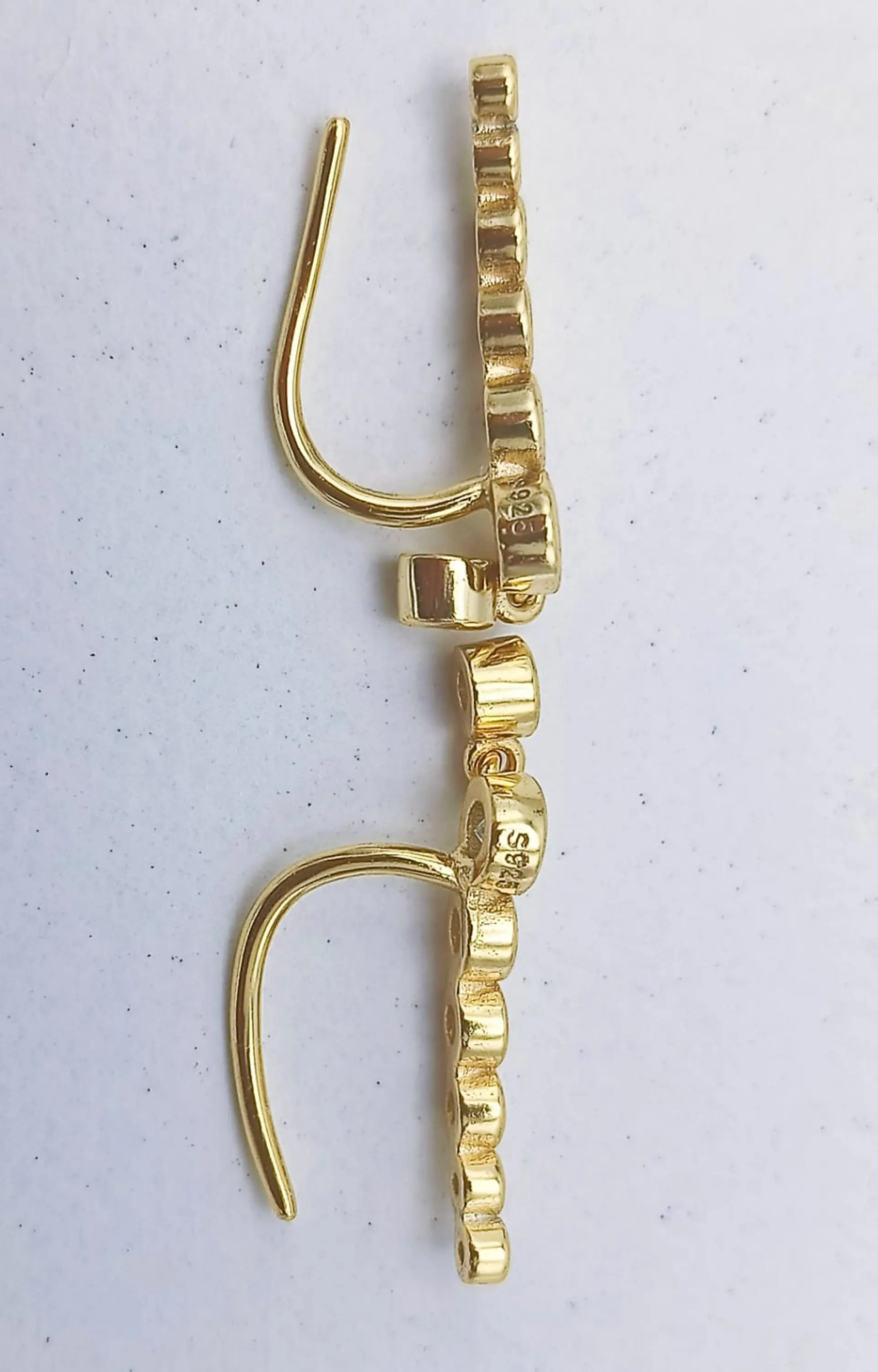 Aros Trepadores modelo Constelación Plata S925 Chapado En Oro 18k 7