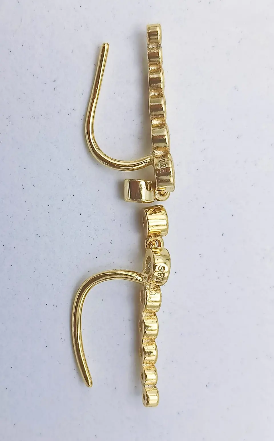 Aros Trepadores modelo Constelación Plata S925 Chapado En Oro 18k 7
