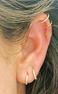 Aro Earcuff Triple Sin Perforación Plata 925 Chapado En Oro - Miniatura 3