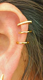 Aro Earcuff Triple Sin Perforación Plata 925 Chapado En Oro - Miniatura 6