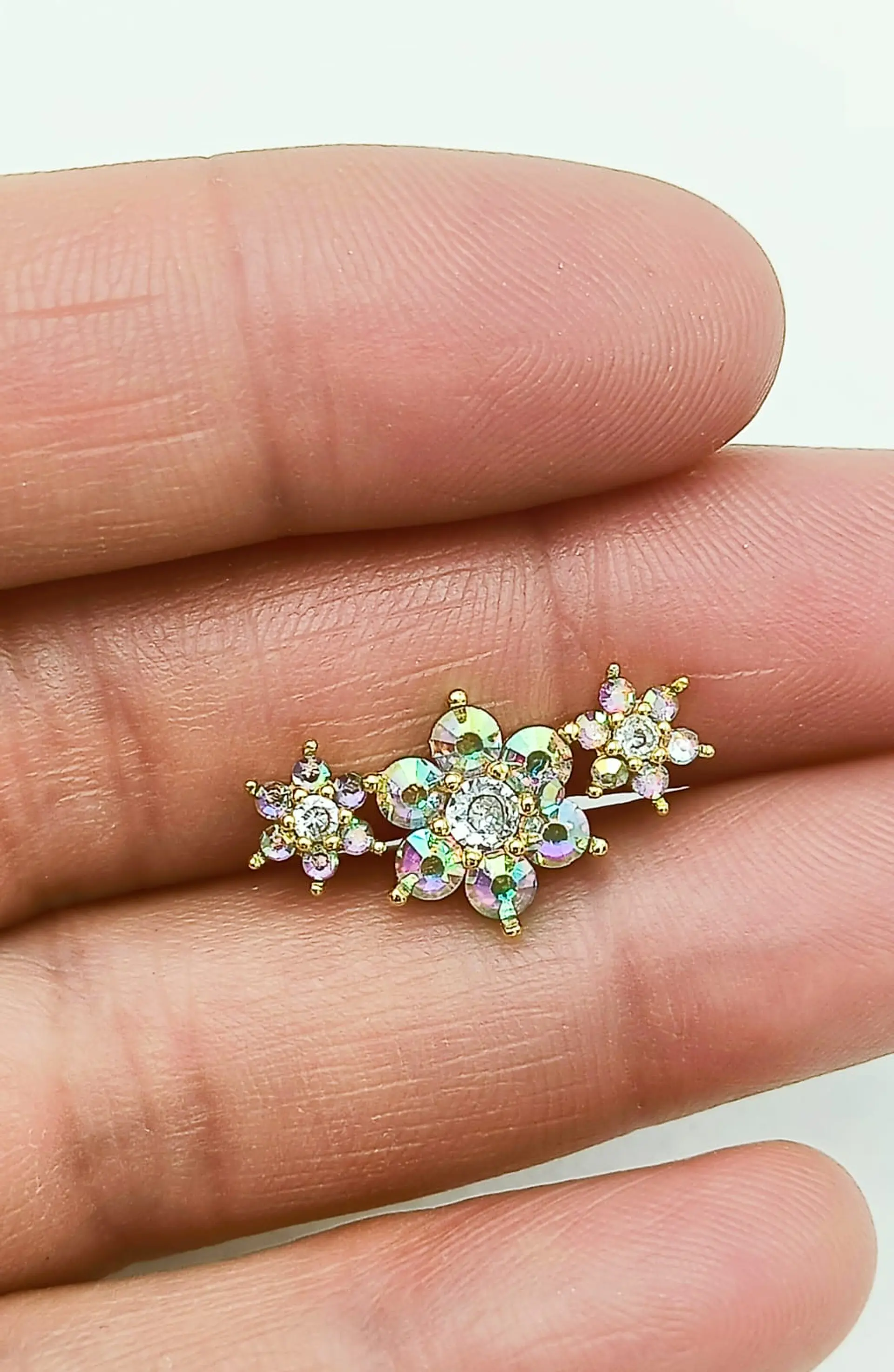 Piercing Labret modelo Elvira Plata S925 Trepador Chapado En Oro 18k  6