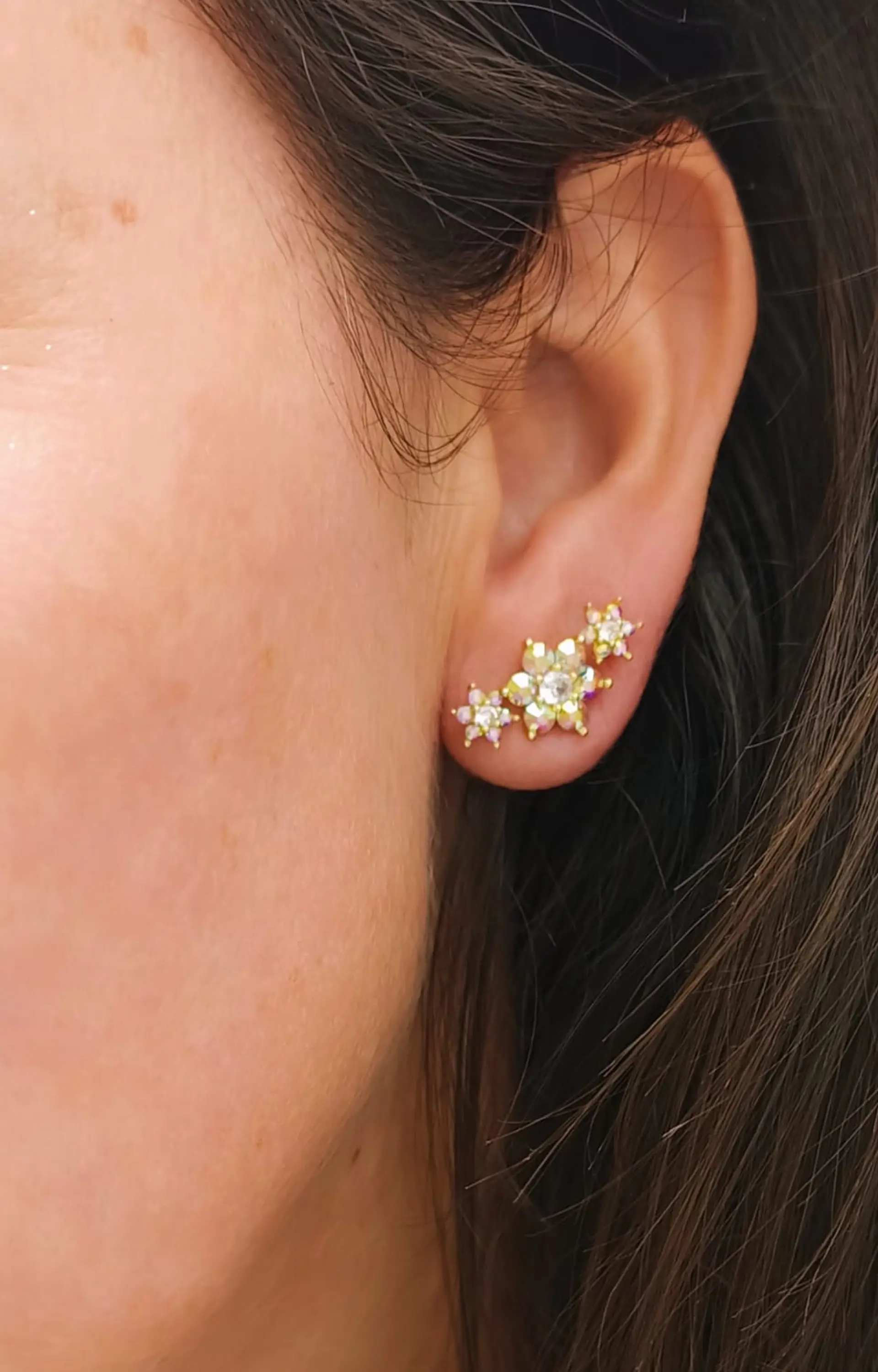 Piercing Labret modelo Elvira Plata S925 Trepador Chapado En Oro 18k  9