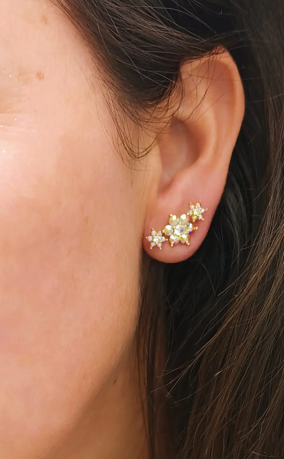 Piercing Labret modelo Elvira Plata S925 Trepador Chapado En Oro 18k  9
