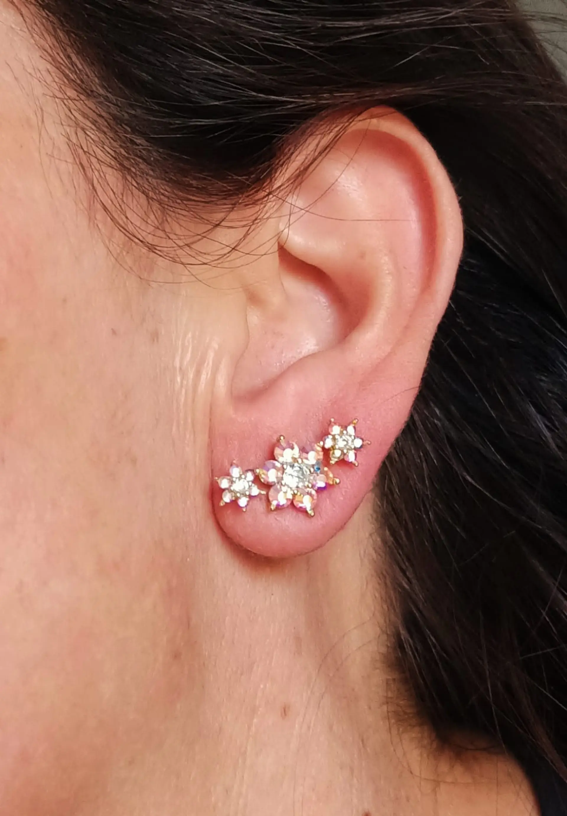 Piercing Labret modelo Elvira Plata S925 Trepador Chapado En Oro 18k  3