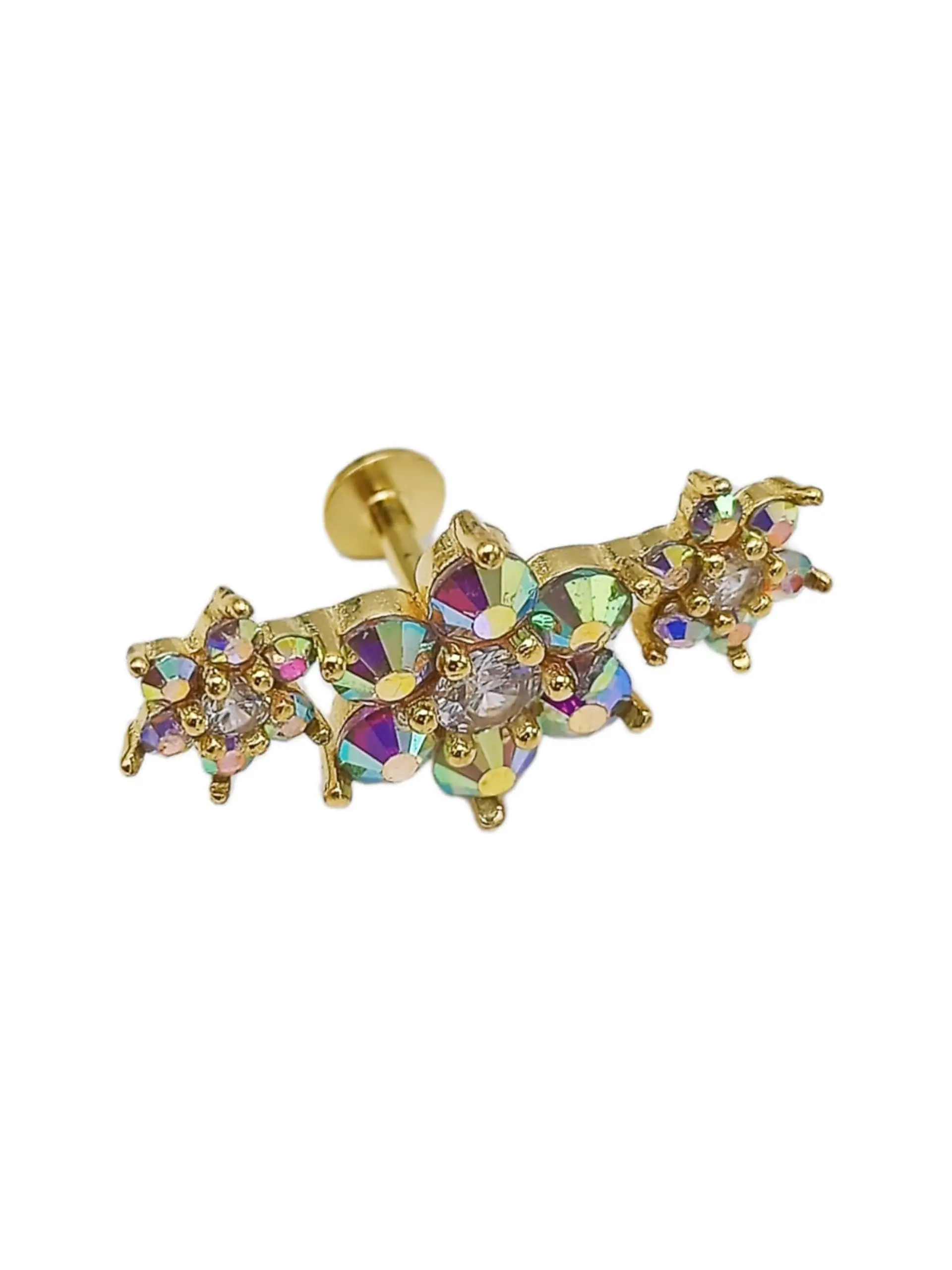 Piercing Labret modelo Elvira Plata S925 Trepador Chapado En Oro 18k  1