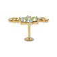 Piercing Labret modelo Elvira Plata S925 Trepador Chapado En Oro 18k  - Miniatura 12