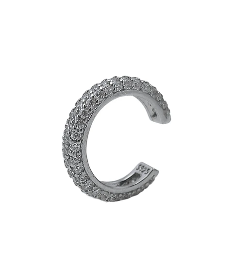 Aro Earcuff incrustaciones Pave Plata S925 Unidad