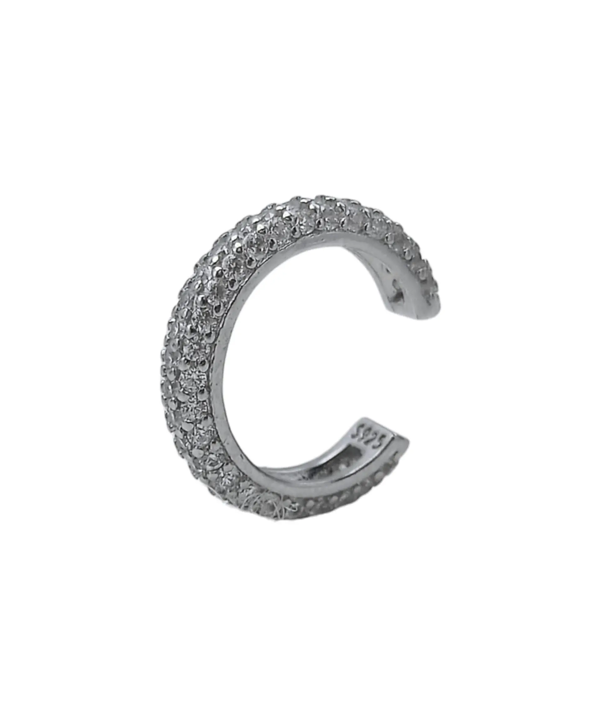Aro Earcuff incrustaciones Pave Plata S925 Unidad 1