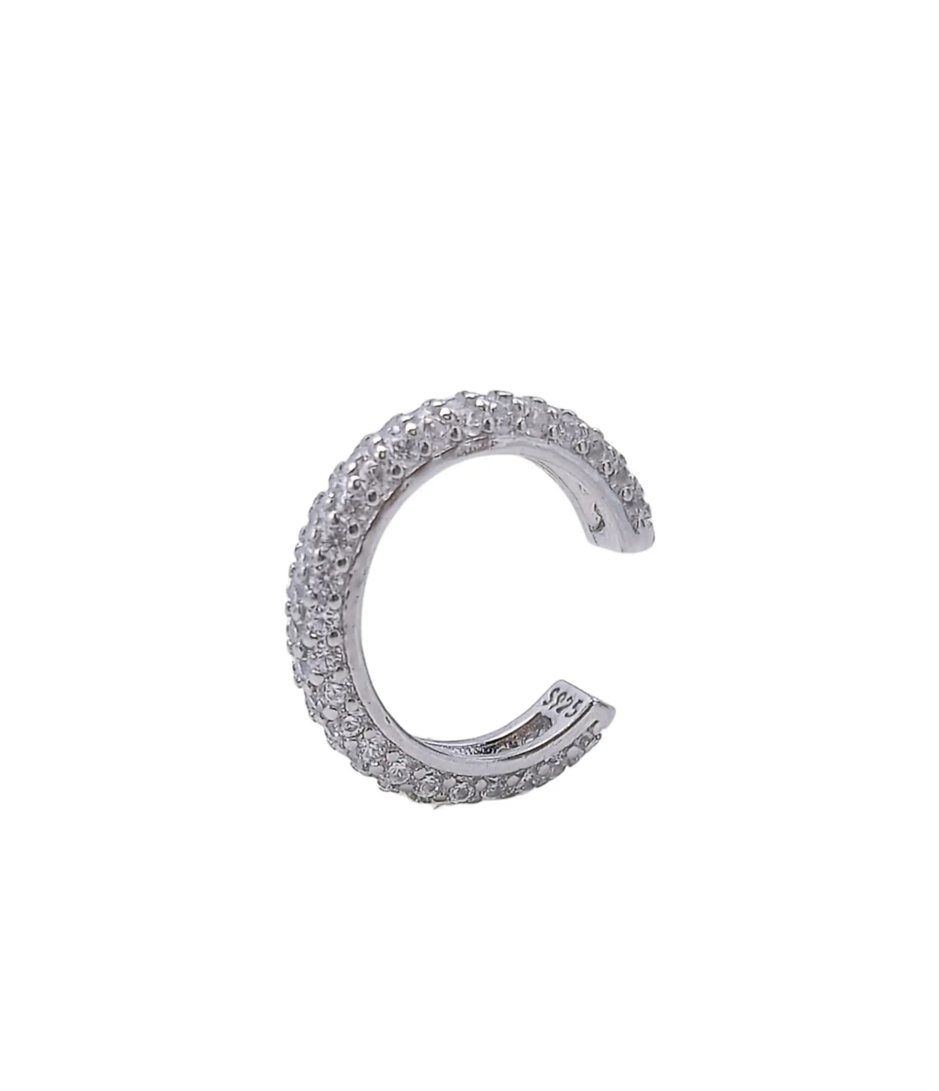 Aro Earcuff incrustaciones Pave Plata S925 Unidad 4