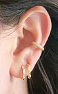 Aro Earcuff Chico Pave Elegante Plata 925 Chapado En Oro 18k - Miniatura 5