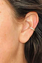 Aro Earcuff Chico Pave Elegante Plata 925 Chapado En Oro 18k - Miniatura 3