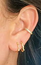 Aro Earcuff Chico Pave Elegante Plata 925 Chapado En Oro 18k - Miniatura 7