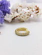 Aro Earcuff Chico Pave Elegante Plata 925 Chapado En Oro 18k - Miniatura 6