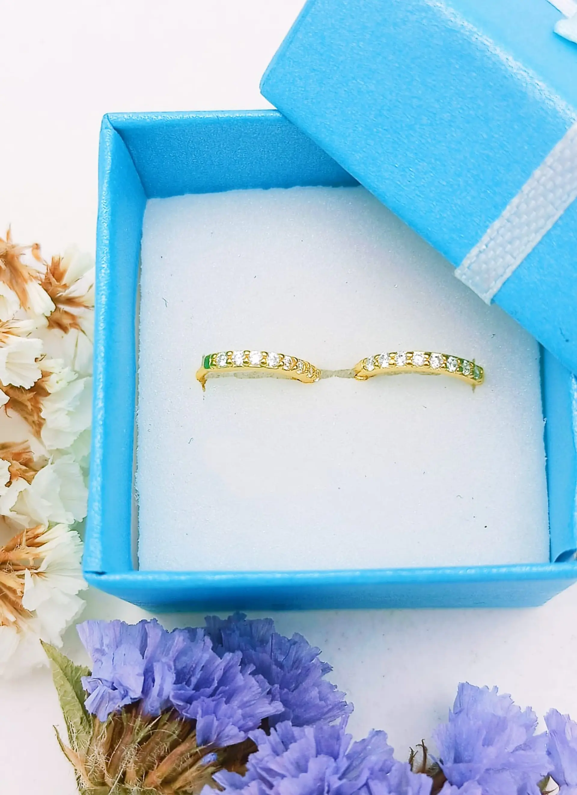 Argollas Pave 7mm Piercing Básico Plata Chapada Oro 18 Niñas 2