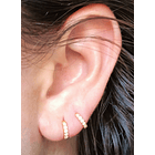 Argollas Pave 7mm Piercing Básico Plata Chapada Oro 18 Niñas 3