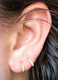 Argollas Pave 7mm Piercing Básico Plata Chapada Oro 18 Niñas - Miniatura 3