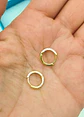 Argollas Pave 7mm Piercing Básico Plata Chapada Oro 18 Niñas - Miniatura 4