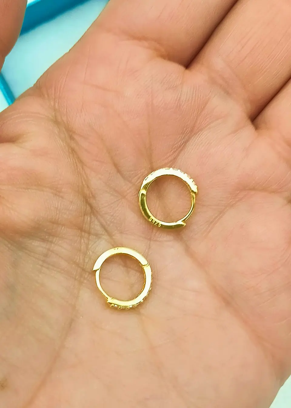 Argollas Pave 7mm Piercing Básico Plata Chapada Oro 18 Niñas 4