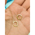 Argollas Pave 9mm Piercing Básico Plata Chapada Oro 18kl 4