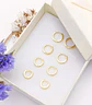 Pack Aros 4 Pares Argollas Piercing Básico Plata Chapada Oro - Miniatura 2