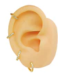 Pack Aros 4 Pares Argollas Piercing Básico Plata Chapada Oro - Miniatura 1
