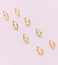 Pack Aros 4 Pares Argollas Piercing Básico Plata Chapada Oro - Miniatura 3
