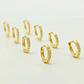 Pack Aros 4 Pares Argollas Piercing Básico Plata Chapada Oro - Miniatura 4