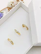 Pack 2 Aros Argolla + 1 Earcuff Plata fina ley S925 Chapado Oro 18kl - Miniatura 4