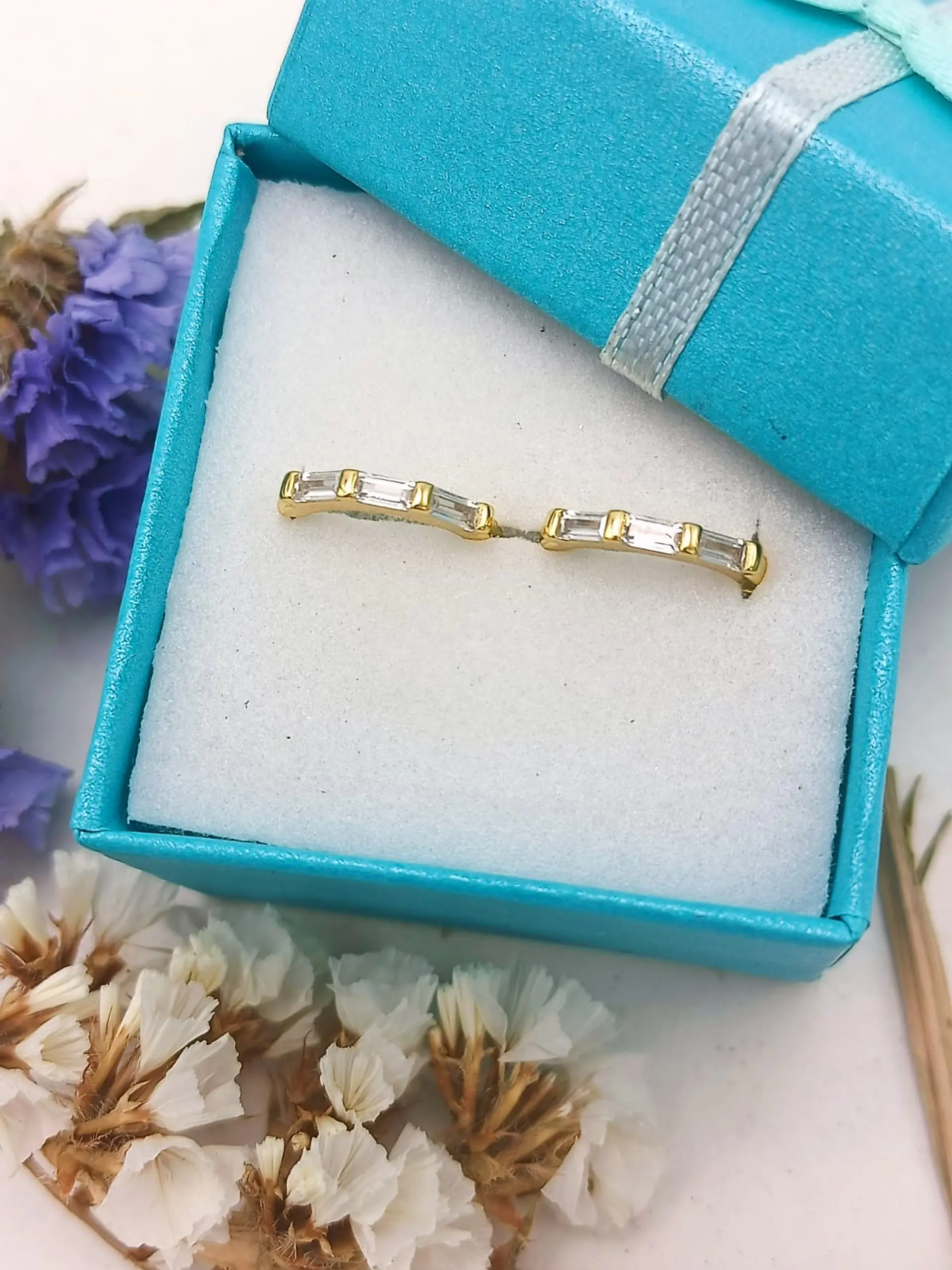 Argollas spotlight 9mm Plata 925 bañada en Oro 18k 2