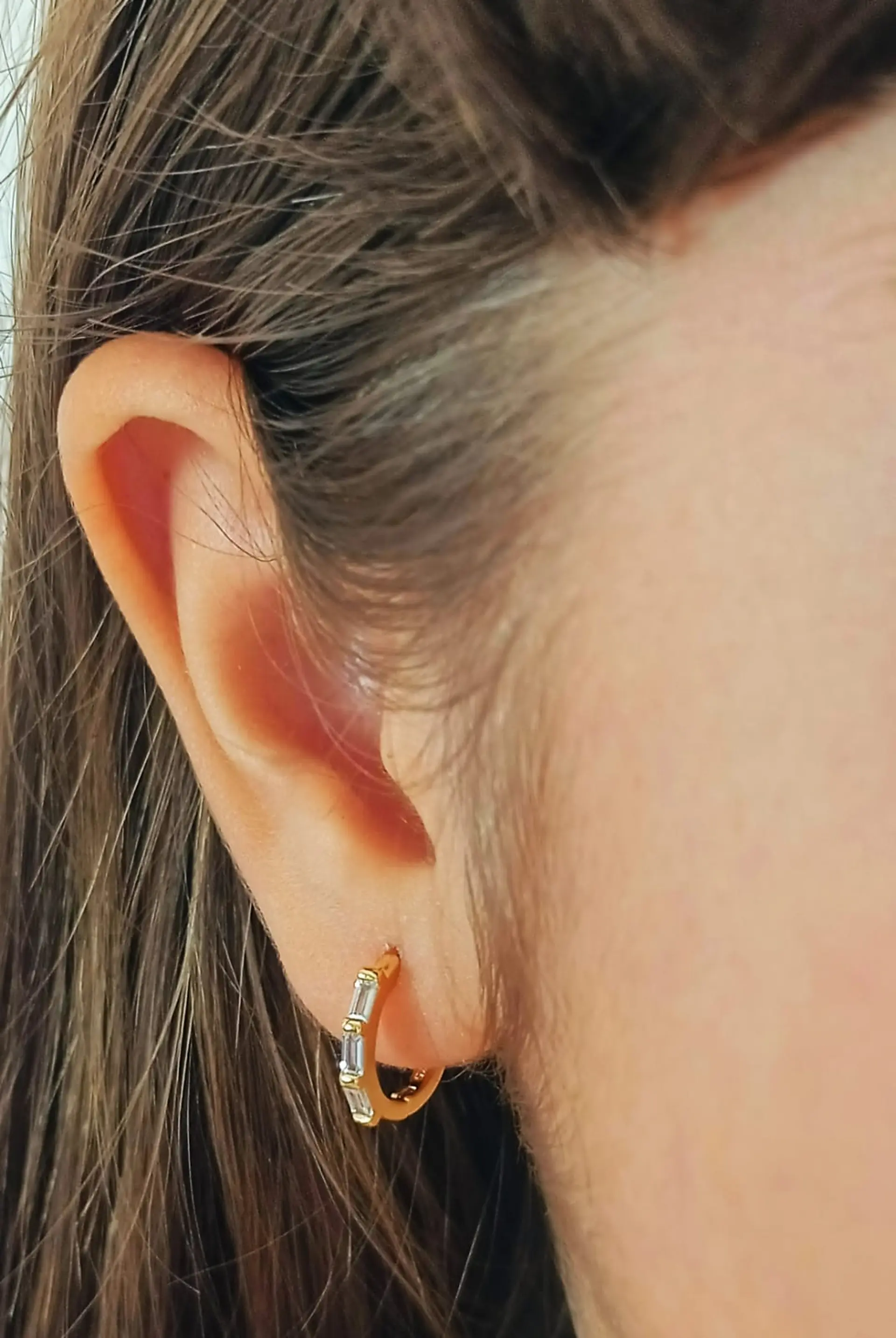 Argollas spotlight 9mm Plata 925 bañada en Oro 18k 5