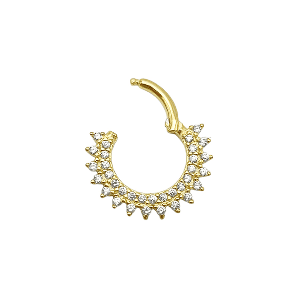 Piercing Septum Rising sun Plata fina ley S925 Chapada Oro 1