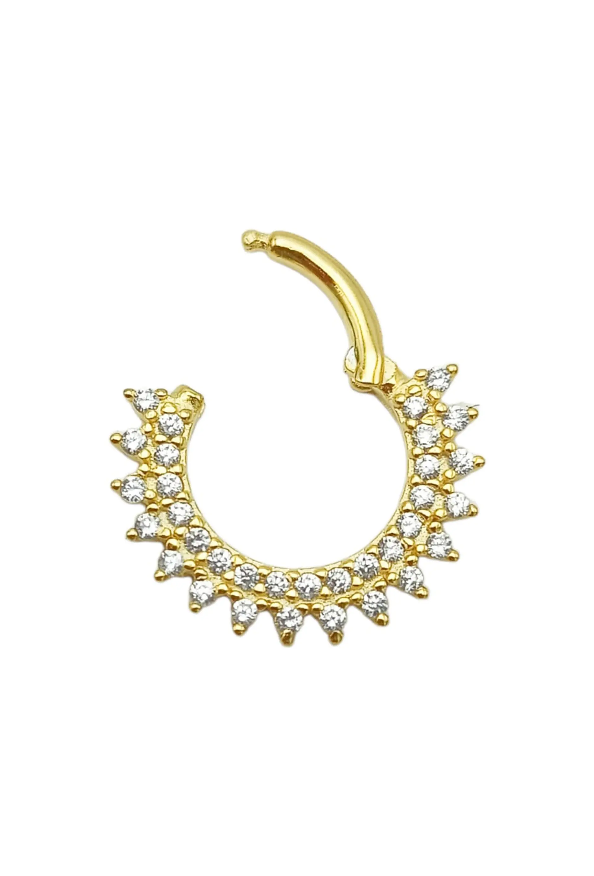 Piercing Septum Rising sun Plata fina ley S925 Chapada Oro 1