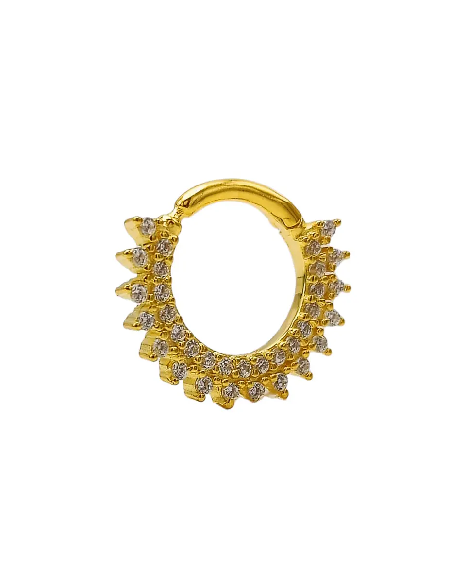 Piercing Septum Rising sun Plata fina ley S925 Chapada Oro 5
