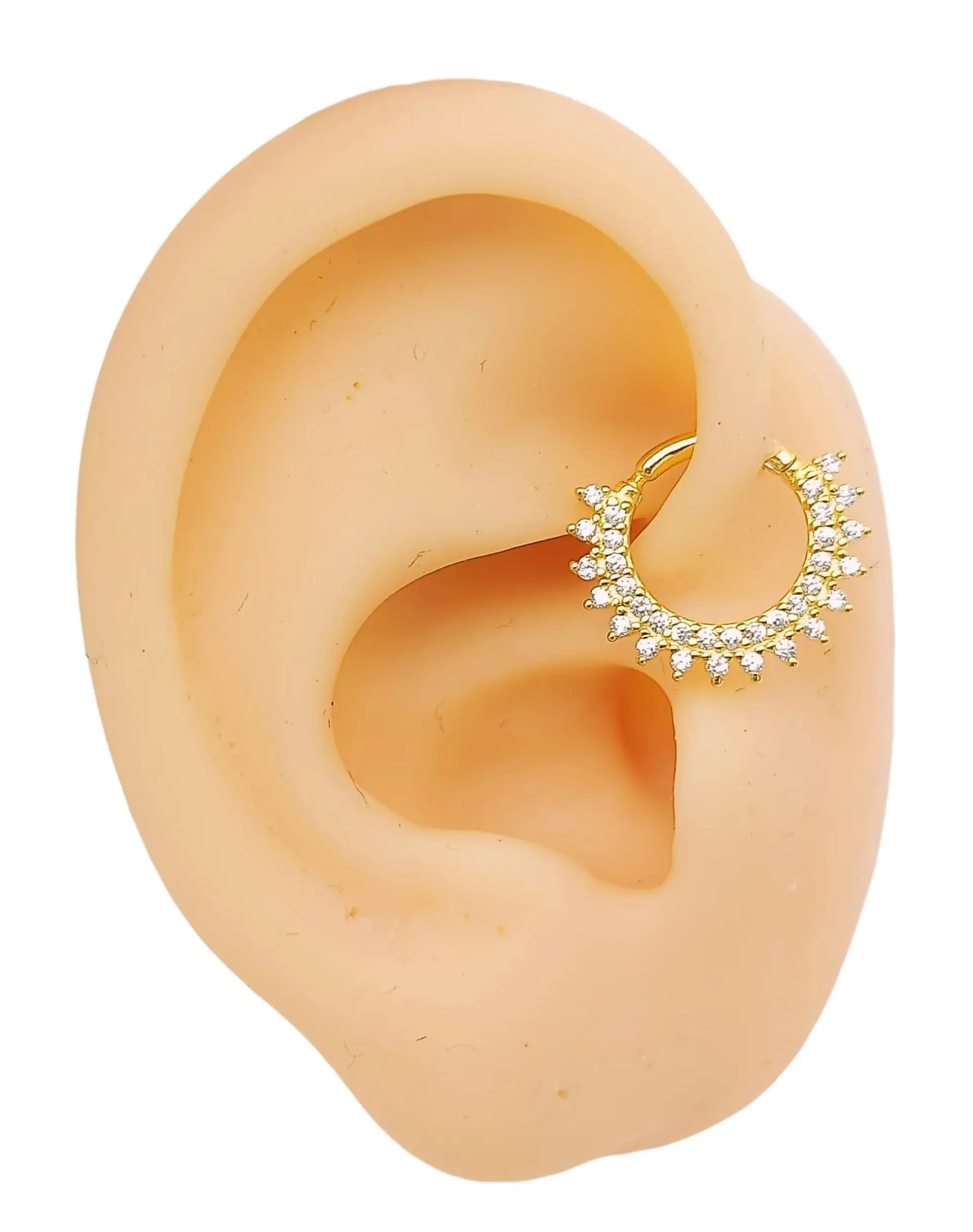 Piercing Septum Rising sun Plata fina ley S925 Chapada Oro 2