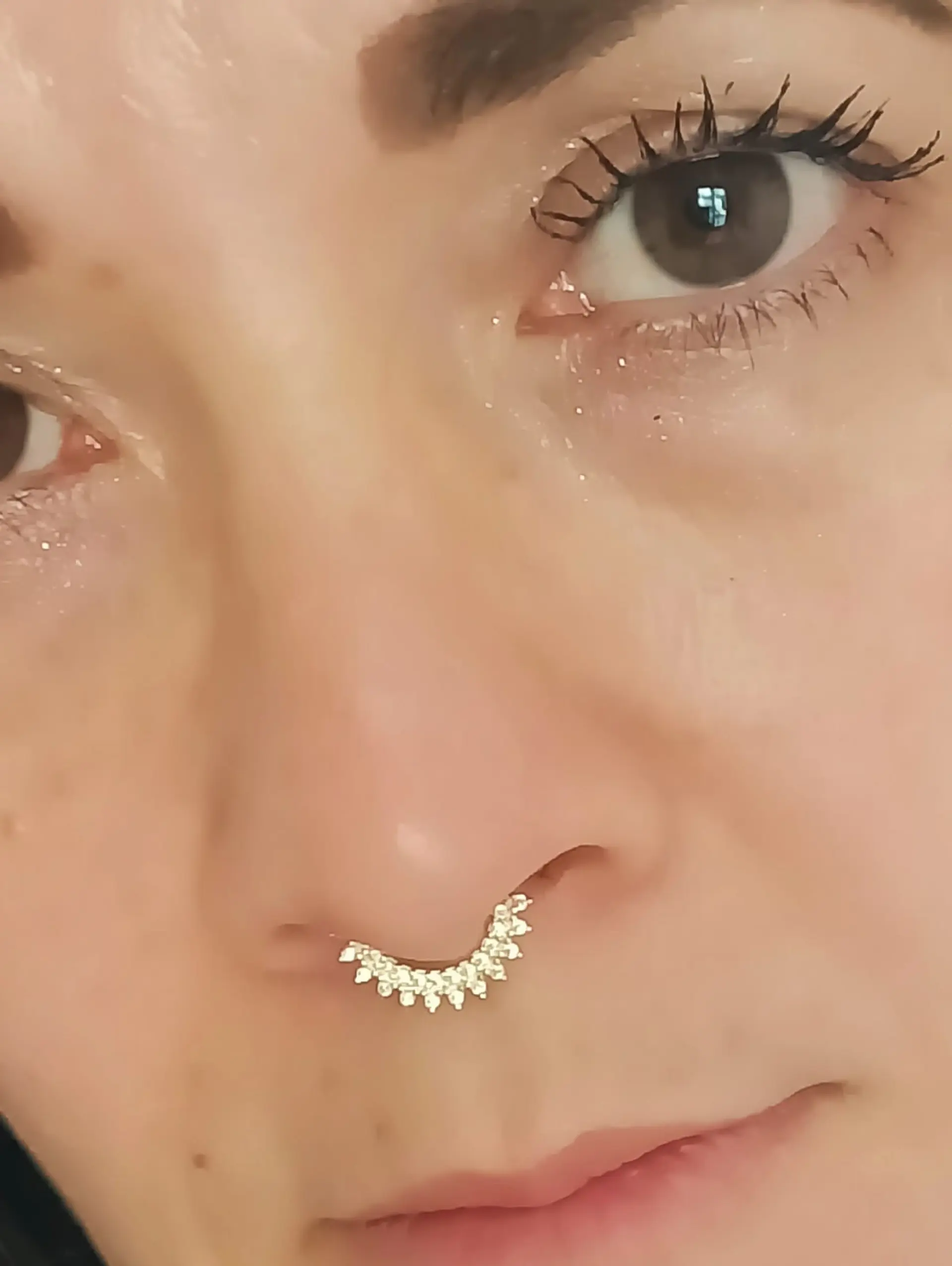 Piercing Septum Rising sun Plata fina ley S925 Chapada Oro 4