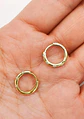 Argollas Huggies modelo Fairy 10mm Zirconias Plata 925 Chapada Oro 18k - Miniatura 3
