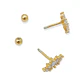 Aros seguridad Corona Piercing Plata 925 Chapada En Oro 18k - Miniatura 6