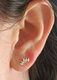 Aros seguridad Corona Piercing Plata 925 Chapada En Oro 18k - Miniatura 4