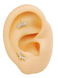 Aros seguridad Corona Piercing Plata 925 Chapada En Oro 18k - Miniatura 3