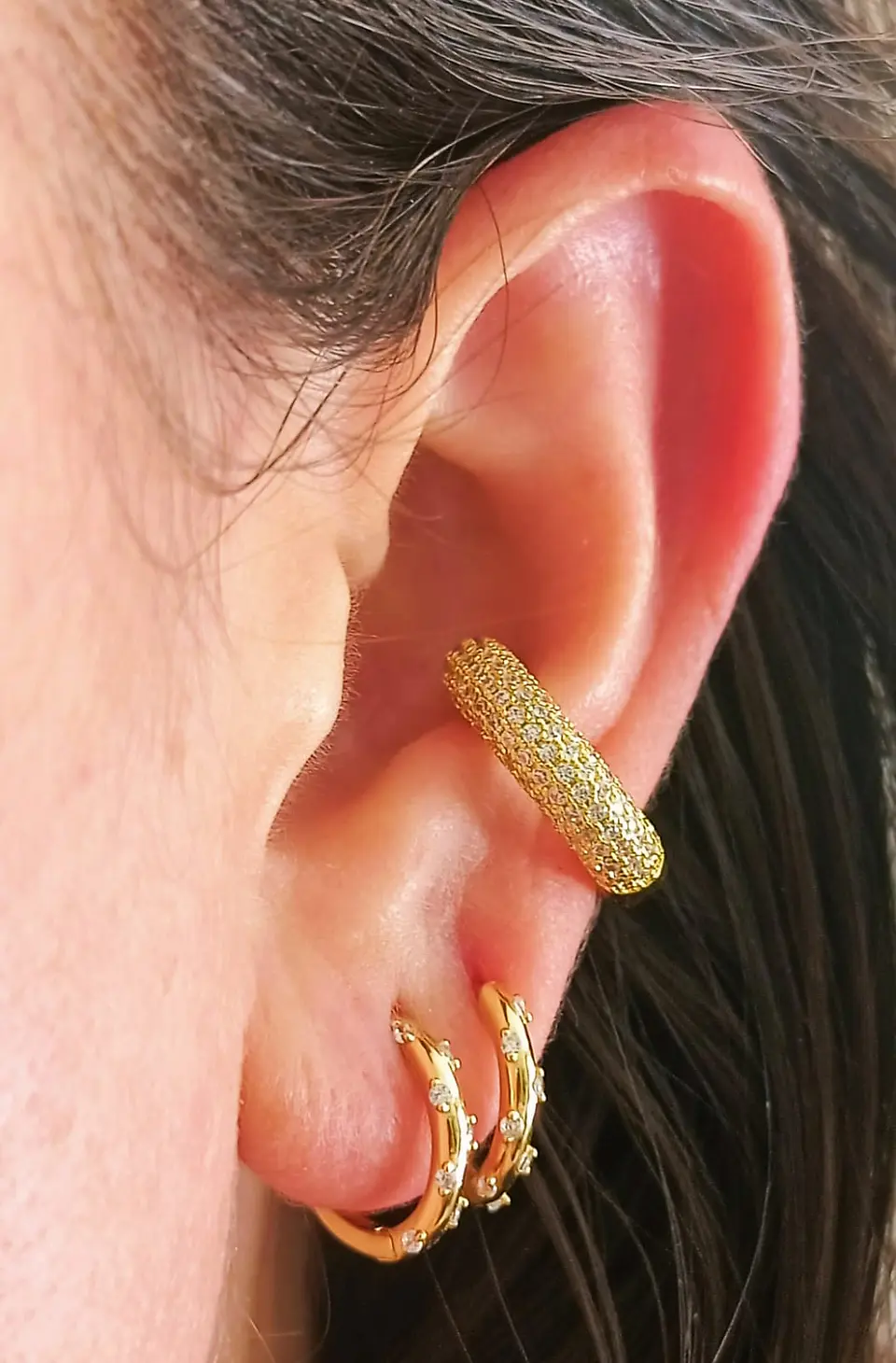 Aro Maxi Earcuff chunky Chapado En Oro 18k 3